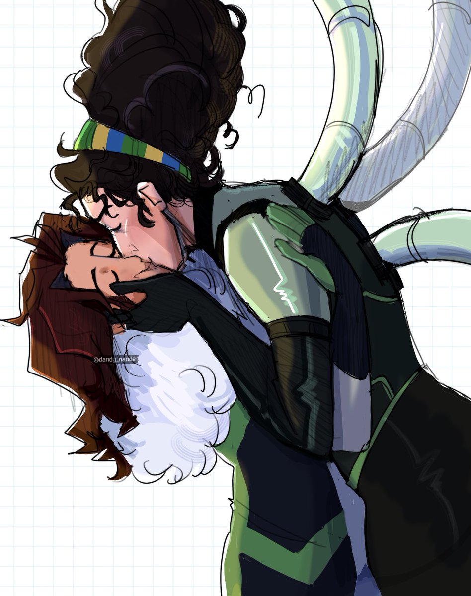 dandy_nande's tweet image. Y’know what? *throws yuri onto your tl* How’s that for shits and giggles⁉️ 🫵🏼
#atsv #spidersona #DocOck