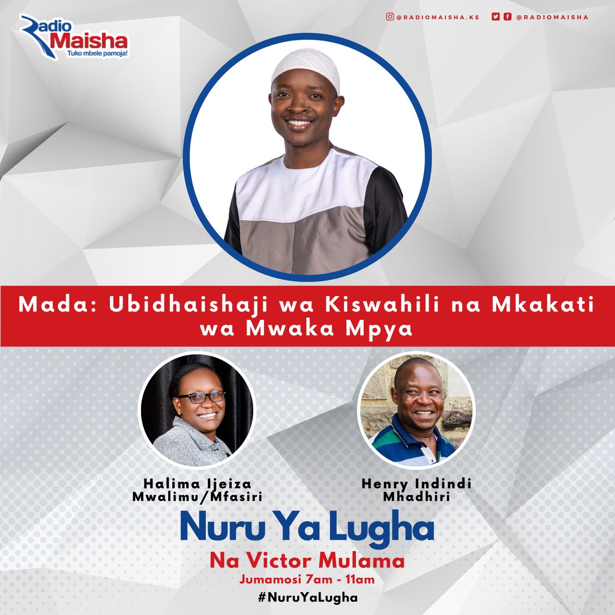 Unaendelea kuelimika kwenye Nuru ya Lugha na Victor Mulama katika Radio Maisha. Tuko Mbele Pamoja. #NuruYaLugha