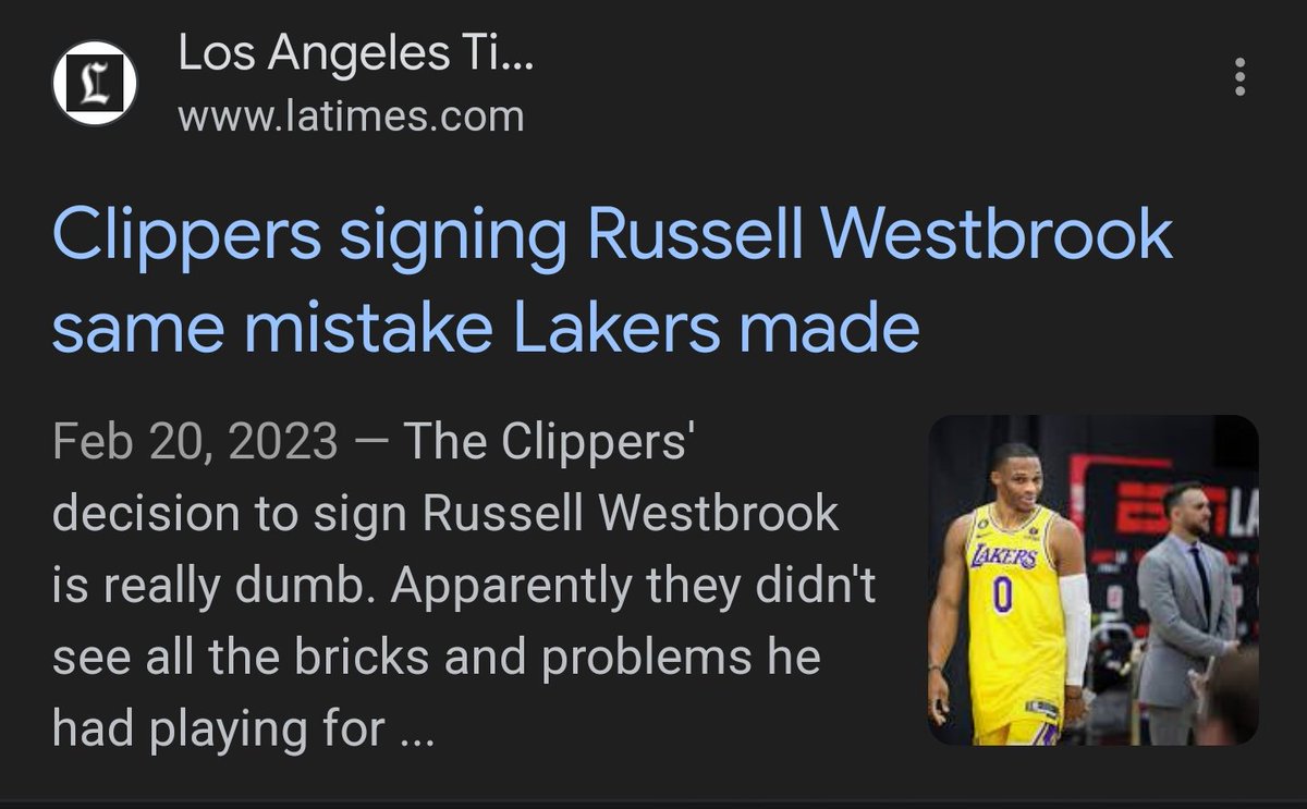 urbancasso's tweet photo. @BillPlaschke I think you owe @russwest44 an apology. Lakers literally put him in position to fail and he still gave Lakers 18/7/6. First time in history a player coming off bench was blamed on a teams woes.. Now look at the irony. https://t.co/DUYxrm2Na3