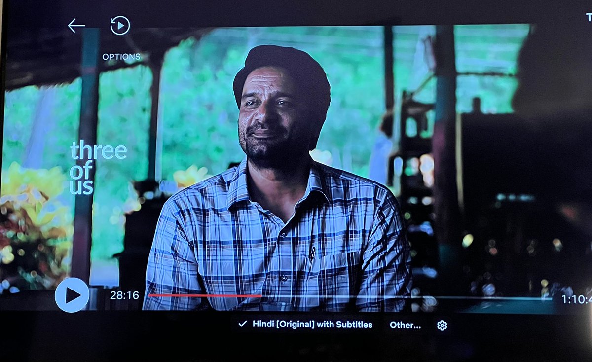 Five minutes into @JaideepAhlawat’s entry into #ThreeOfUs & I’m already rewinding to rewatch his first 5 minutes. Every frame of every film he fills with nuance, depth & complexity; made better because of Ahlawat’s artistry & the characters he portrays with masterful conviction.