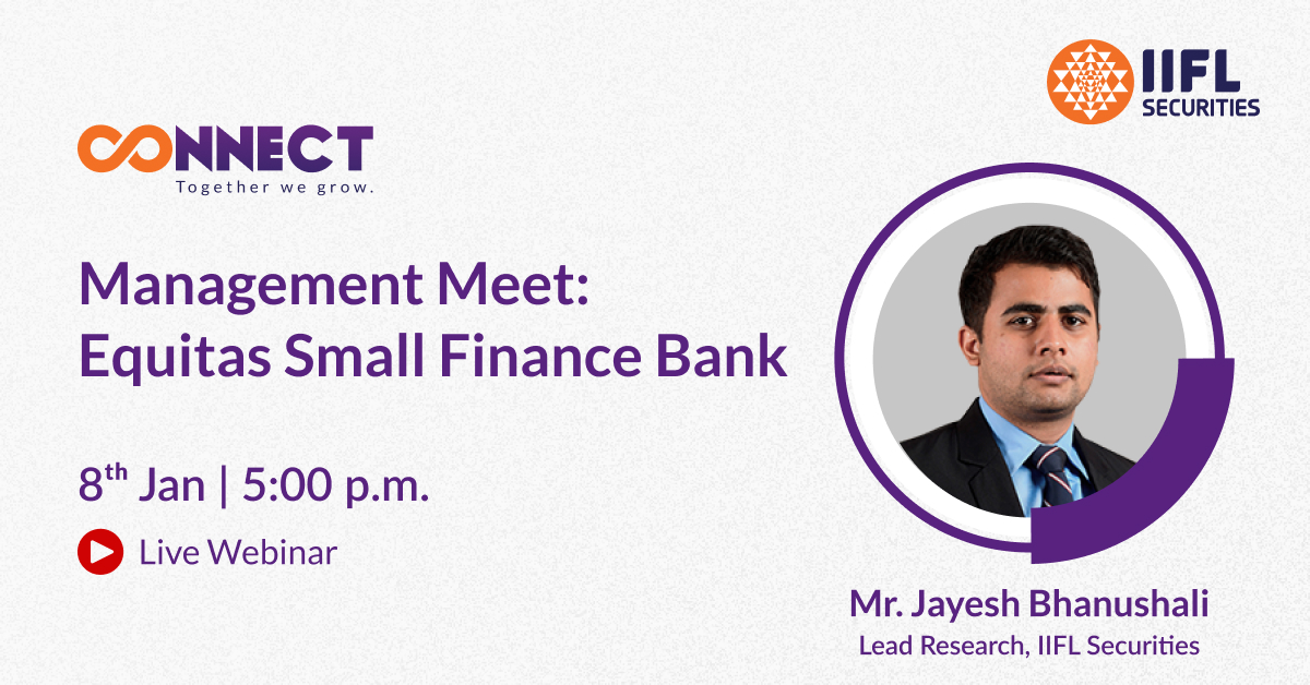 iiflcapital's tweet photo. Don't miss out on the IIFL Securities' Meeting with the management of Equitas Small Finance Bank on 8th Jan'24 at 5 PM. #ManagementMeet #IIFLSecurities #livewebinar
Register now: https://t.co/yPeYKfnay4 https://t.co/12Xsg0EPCM