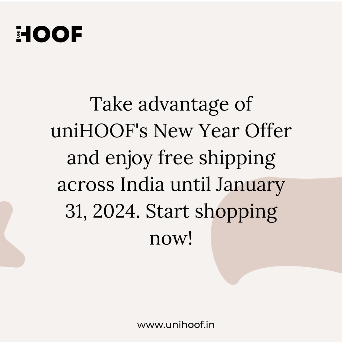 uniHOOF_in's tweet photo. 🚀 2024: Start Your Shopping Adventure with Free Shipping by uniHOOF!🛍️📦Get Ready For The Best Online Shopping Experience With uniHOOF Today!🔥

#FreeShipping #UniHOOF #Shopping2024 #IndiaSale #2024Resolutions #HappyNewYear2024 #ShopIndia #unihoof #PlaneCrash #DevaraGlimpse https://t.co/Cro5uezuOk