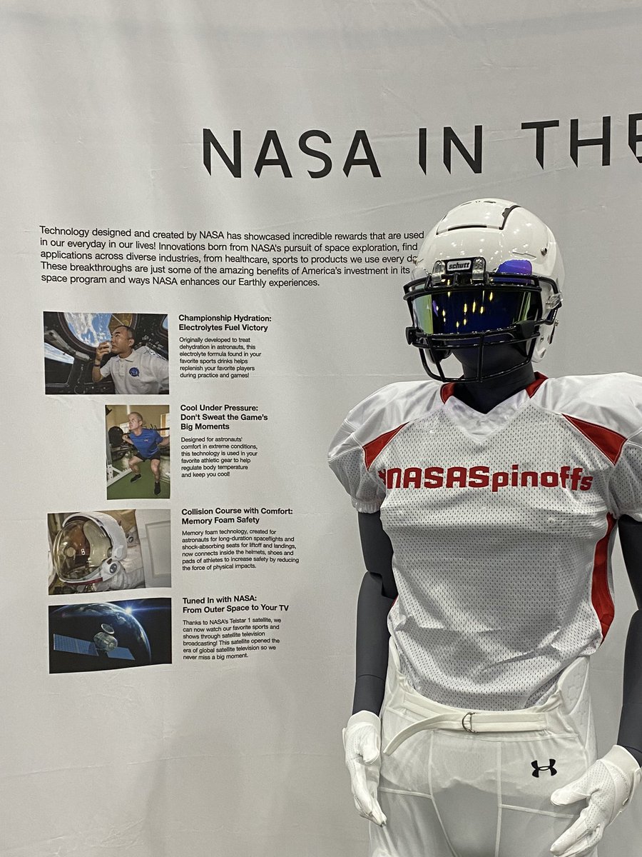 JoeyZRadio's tweet photo. Honored & excited to share my first big project with “@NASA In the Game” exhibit at the #CFBPlayoff Fan Central this weekend.
Combined my love & history with sports & space to showcase how NASA inventions/tech impact our everyday lives/sports
Come check it out! #NASASpinoffs https://t.co/idmkn8OLDL