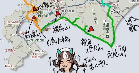 火山を目標にセット 