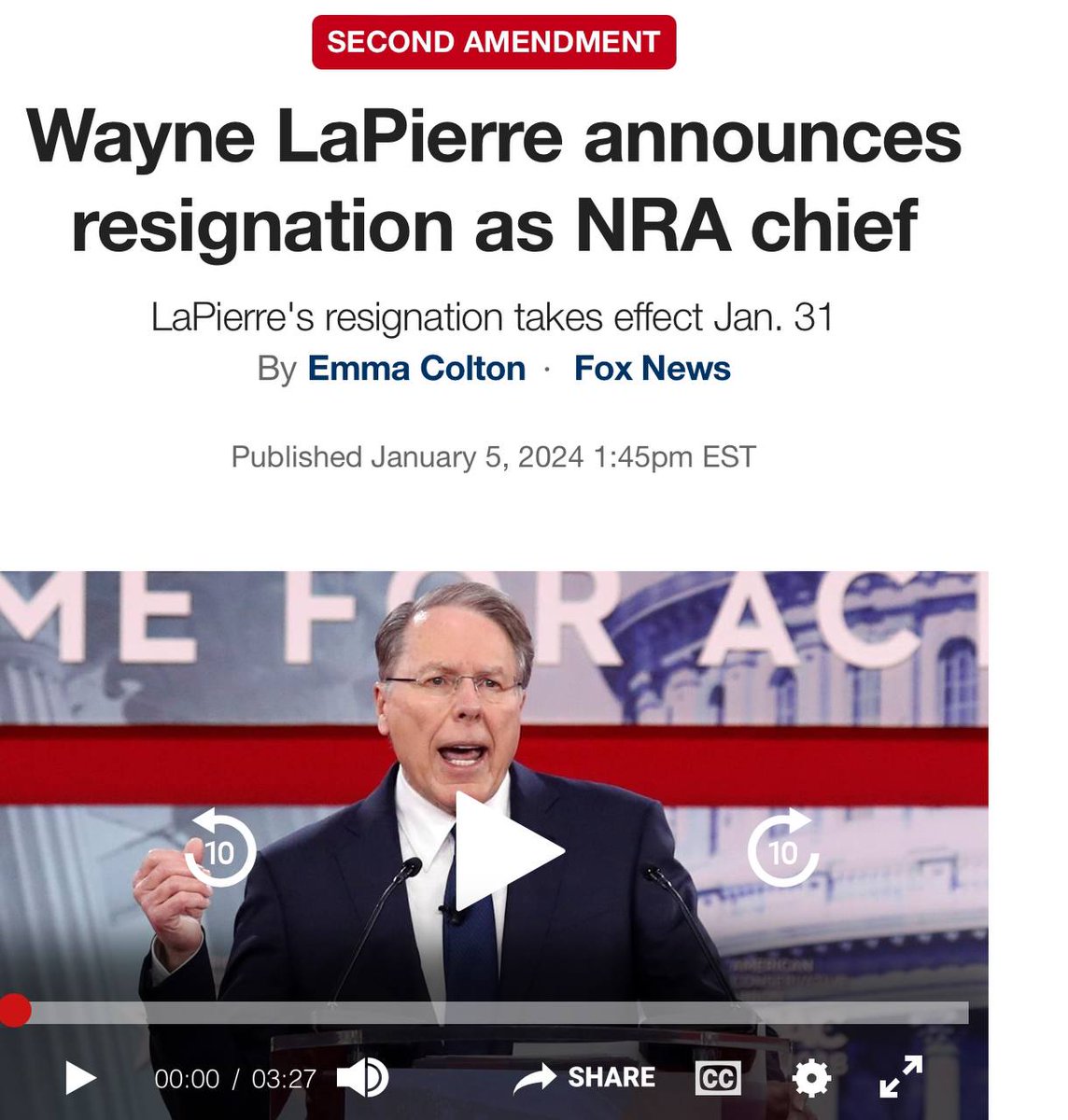 Why do y’all think he’s resigning?   Plea deal in NY?  Forced out due to tremendous drop in funds?   Finally, had enough $3K suits paid for by members?  🤨
#2a. #secondamendment
#nra #Finally #WayneLapierre