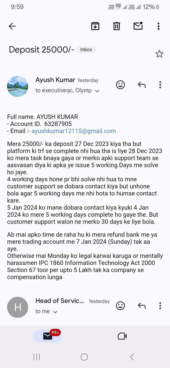 Ak_officially_'s tweet photo. @OlympTrade Very bad service in India I file legal case against @OlympTrade. https://t.co/QHh6PgfVgx