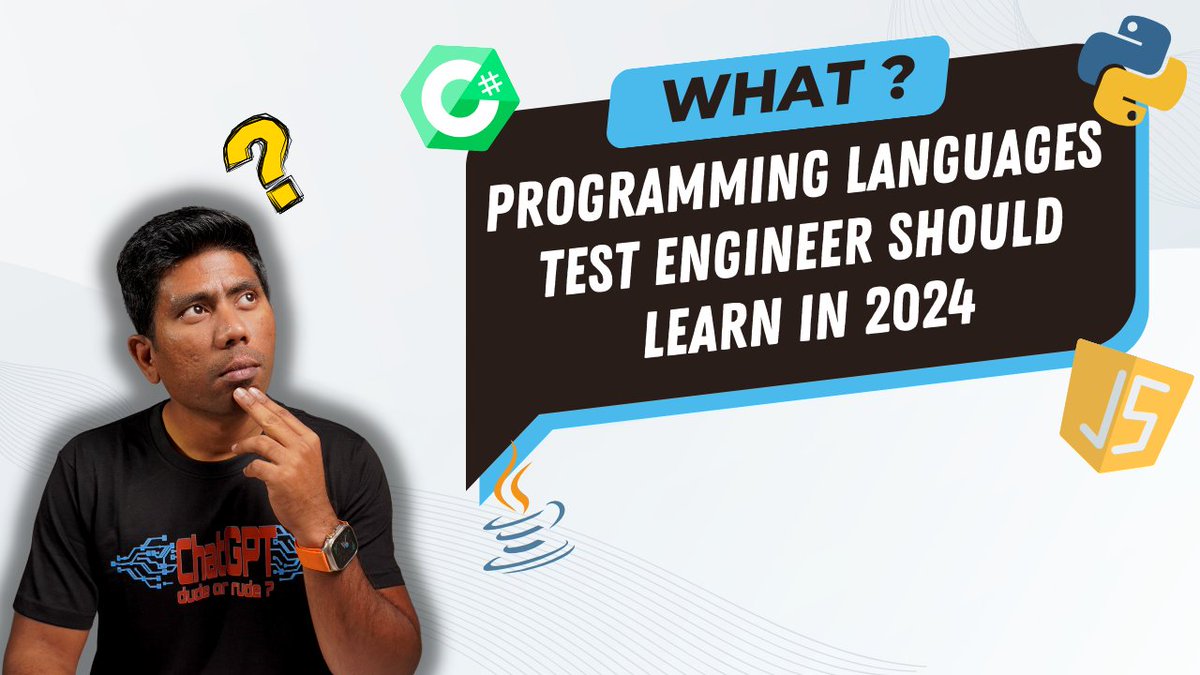 ExecuteAuto's tweet image. Programming Language every Test Engineer should learn in 2024📚
youtu.be/52JYZxwaeao
#programminglangauge #softwaretesting #executeautomation #2024