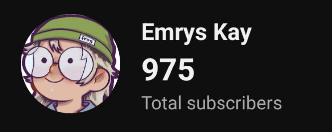 EmrysKay's tweet photo. a lil late night post saying hey im 25 youtube subs away from youtube partner it would be really cool if you subbed 😎 https://t.co/ZRUmjSZF4E