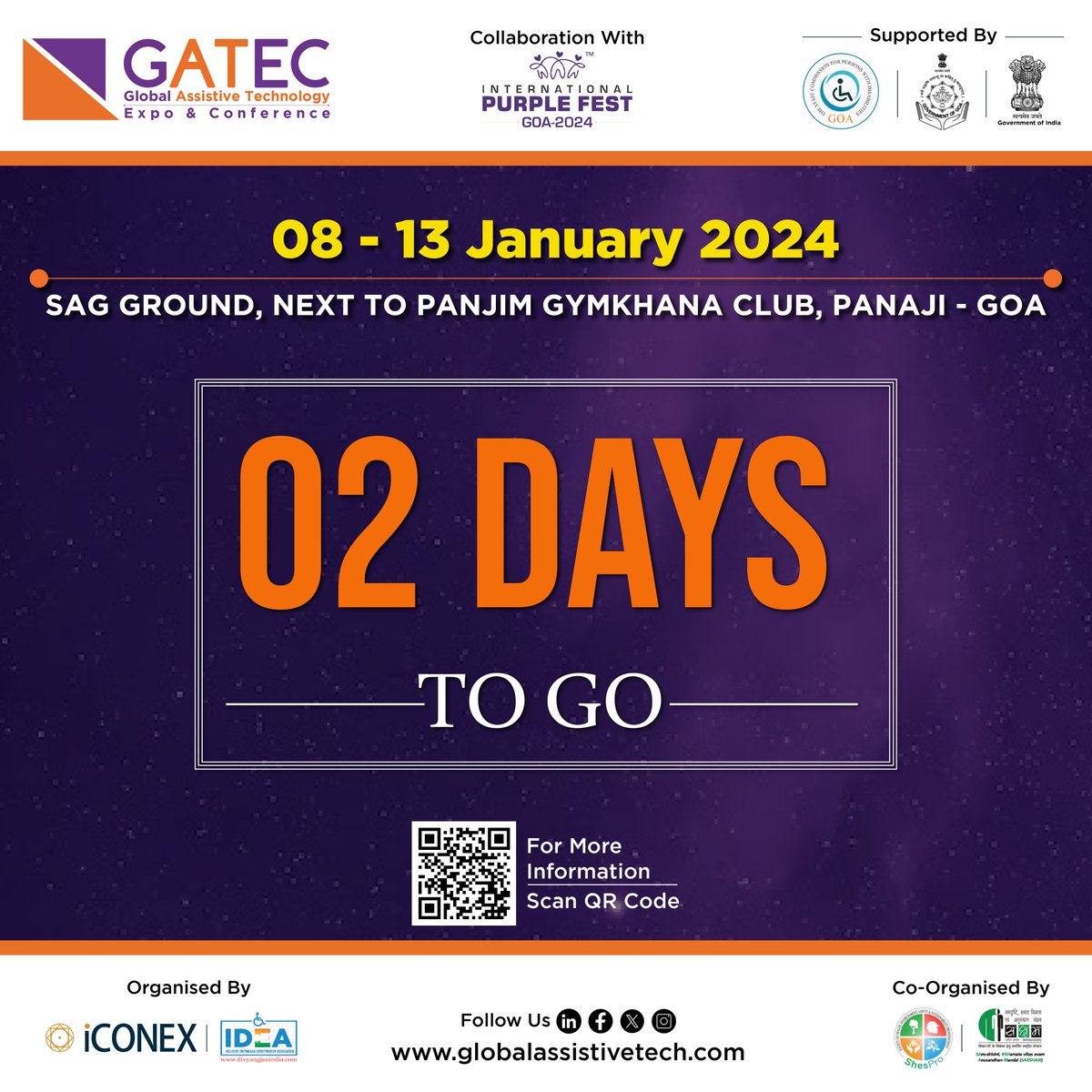 gatecevent's tweet photo. The countdown is almost over just 2 days left until the Global Assistive Technology Expo &amp; Conference takes center stage! Get ready to immerse yourself in the future of assistive innovation.

8-13 January 2024 | SAG Ground, Next to Panjim Gymkhana Club, Panaji- Goa

#GATEC2024 https://t.co/PGLInR0QKm