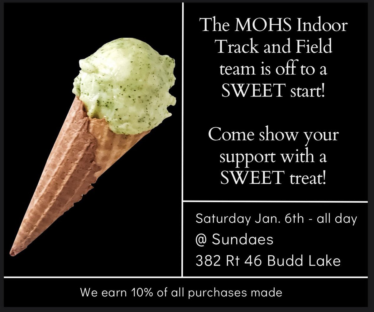 Before it snows, come out to Sundaes in Budd Lake to support our fundraiser! @MOHSMarauders @SuptMOTSD @JenAquino17