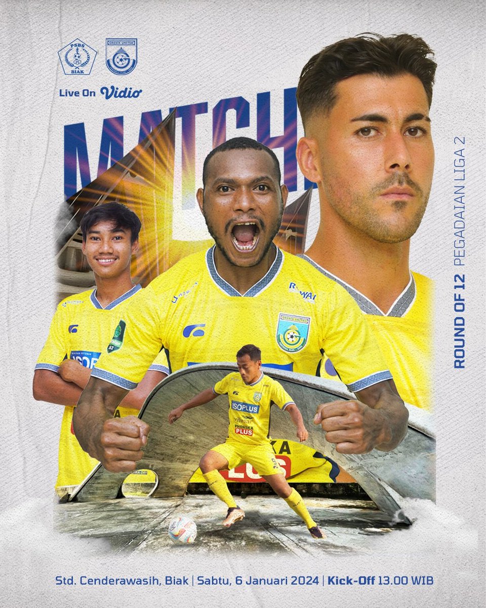 gresikutdFC's tweet photo. Laga Perdana 12 Besar. Mari Mengawali dengan Baik di Biak!
#GresikUnited #LaskarJokoSamudro #ToTheTop #Liga2 #12Besar #GrupZ #BIKGRS #PSBSGU https://t.co/c7s2hRihlw