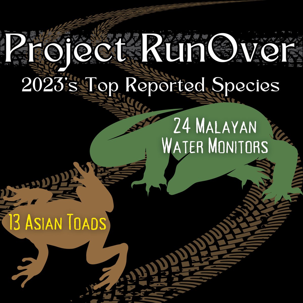 herpsocsg's tweet photo. We are bringing you our annual #ProjectRunOver summary for 2023!
A huge thanks to the community scientists who are vital to this project!!
Do continue to watch for wildlife-vehicle collisions when you are out and about, and submit them to us. https://t.co/EQk2CaC8Gt