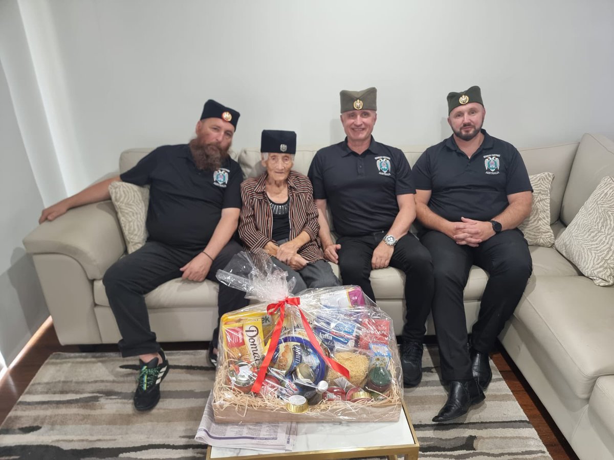 chetnik1903's tweet photo. Today on Badnji Dan, as we always do, members of Serbian Chetniks Australia from Sydney, Melbourne, Adelaide, go and see all our old surviving #Chetnik legends, and give them Christmas hampers as a small token of our appreciation for the sacrifice they made for us. https://t.co/5mSGx8786W