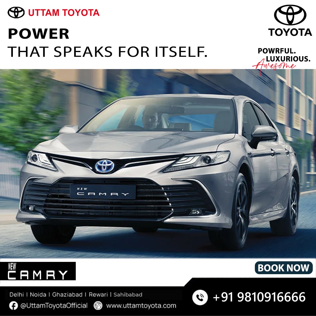 Elevate your drive to new heights of elegance and performance with Camry
.
.
Call -> +91 98109 16666
.
.
#UttamToyota #CamryElegance #ToyotaPerformance #Toyota #ToyotaIndia #CamryHybrid #Camry