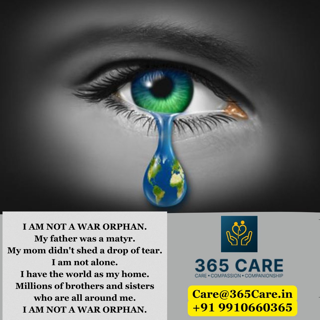 365Care Health Home Care Services: World Day of War Orphans is observed every year on January 6 to highlight the plight of children orphaned by wars and conflicts 365care.in
#ParentingGuidance #BuildIndiaStrong #NurturingTalent
@sameersharmaa @soniaRainaV