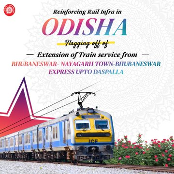 drmmumbaicr's tweet photo. Revolutionizing Odisha's rail network! 🚆
Extending Bhubaneswar-Nayagarh Town-Bhubaneswar Express and Bhubaneswar-Nuagaon Road-Bhubaneswar Passenger trains up to Daspalla.#RailInfra4Odisha #OdishaRailways #ConnectivityUpgrade #RailwayExpansion https://t.co/WIweHzlIcx