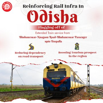 drmmumbaicr's tweet photo. Revolutionizing Odisha's rail network! 🚆
Extending Bhubaneswar-Nayagarh Town-Bhubaneswar Express and Bhubaneswar-Nuagaon Road-Bhubaneswar Passenger trains up to Daspalla.#RailInfra4Odisha #OdishaRailways #ConnectivityUpgrade #RailwayExpansion https://t.co/WIweHzlIcx