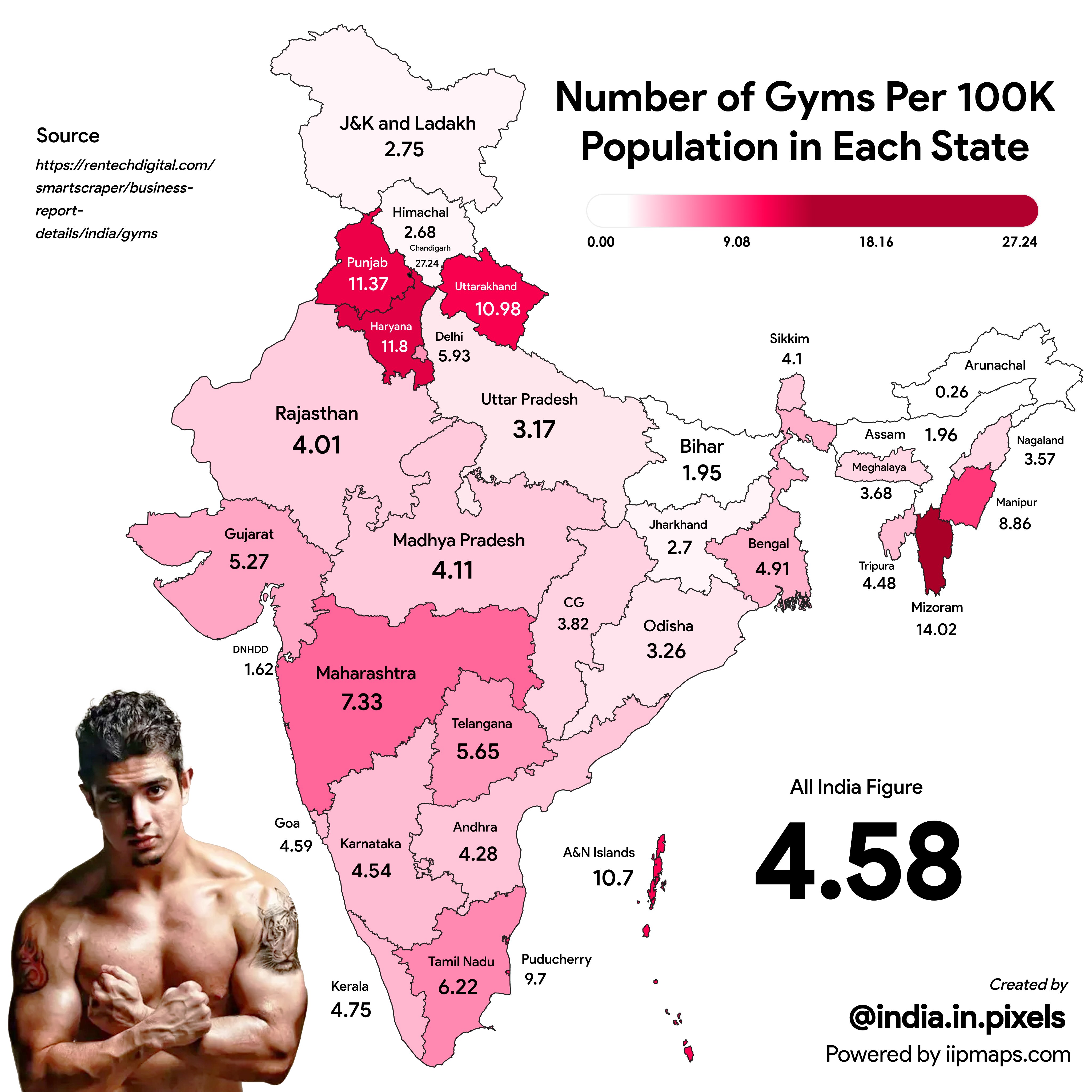 Number of Anytime Fitness locations in India in 2024