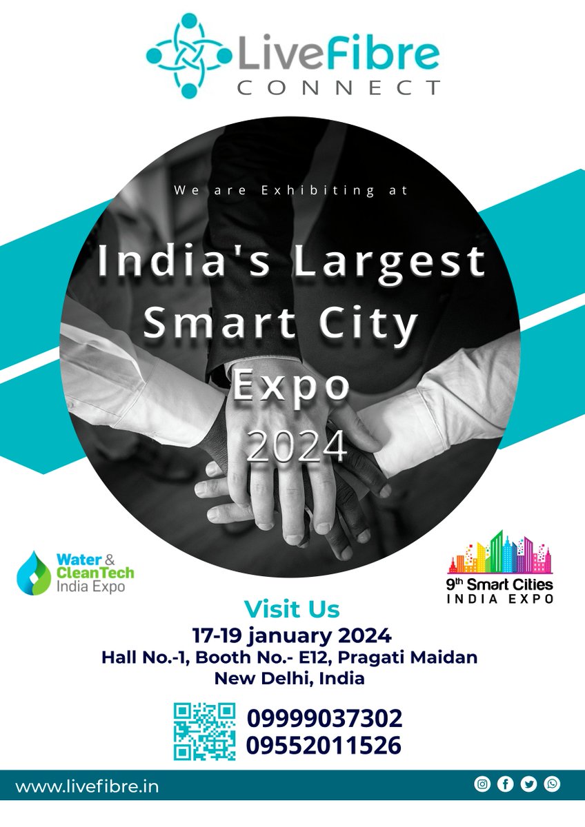 livefibre's tweet photo. 🌐 Exciting News! Livefibre is thrilled to announce our participation in India's Largest Smart City Expo 2024! 🚀

#SmartCityExpo #Innovation #TechInCities #FutureForward @sudeepdutt https://t.co/sUdLvU2Bpb