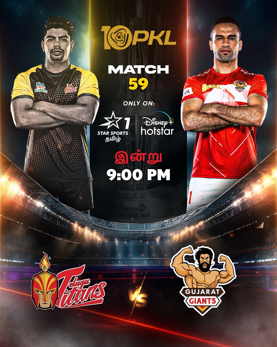 StarSportsTamil's tweet photo. Saturday சம்பவங்கள் 🔥
 
📺 காணுங்கள் | இன்று | #MUMvsJAI 7:30 PM | #TELvsGUJ 9:00PM | Star Sports தமிழ் &amp;
Disney+Hotstar-ல்
 
#PKLonStarSports #ProKabaddiLeague #ProKabaddi https://t.co/AHPFgF6trS