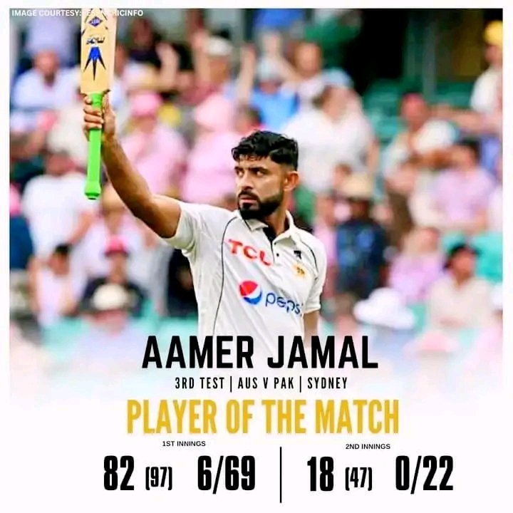 Aamer Jamal - The Player of the Match! ✌️🥰

#AUSvPAK #Aamerjamal #PakvsAusLIVE #TOKSports #ShanMasood #sportskeeda #cricketfans #testmatch #followers #ausvspaktest #iccworldcup2023 #cricketmatch #cricketfever Everyone