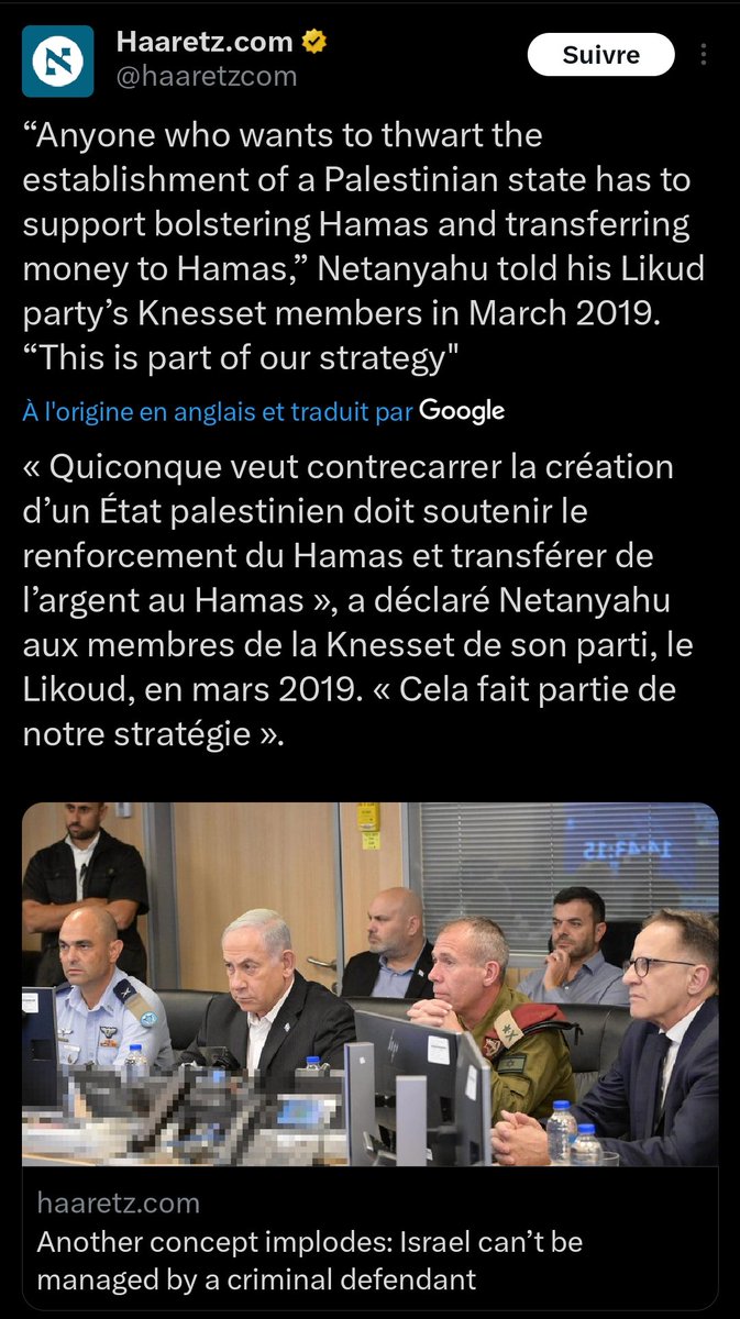 socialobuzz's tweet photo. @PhilippeGu75669 @I_Desouche Sauf que le premier des responsables derrière tout ça ce sont les sionistes fascisant dont l'agenda était clair :
1/ tuer un 1er ministre pro paix
2/ favoriser le développement et l'implantation du Hamas
2/ laisser tuer quelques gauchistes Israéliens
3/ raser Gaza
#pasDupes https://t.co/mvpMXCVqg0