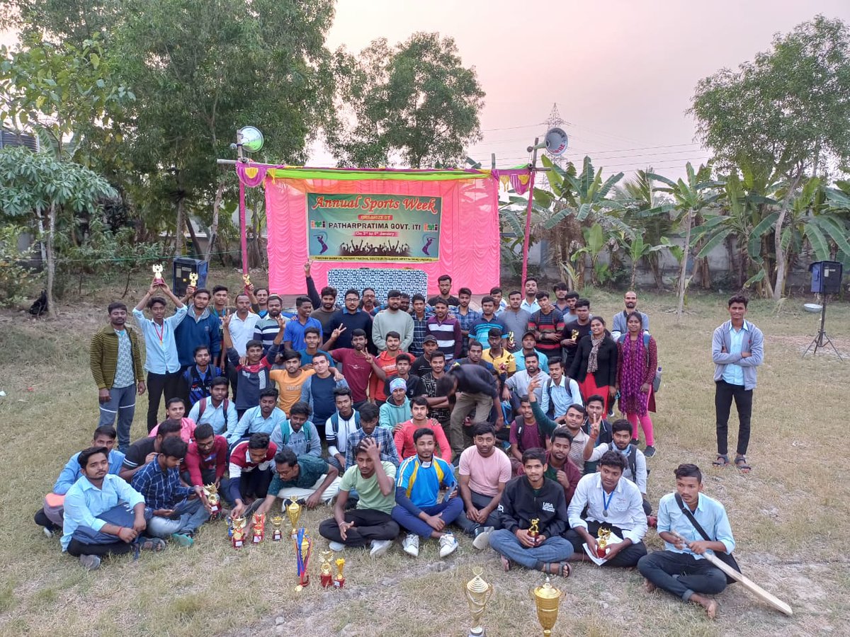 GPatharpratima's tweet photo. Annual Sports 2K24
Final Day (05-01-2024)
#ppgiti #ITI #electrician #fitter #plumber #welder #surveyor #sports #cricket #volleyball #shotput #100meterrun #Award #prize #scvt #ncvt #bhatatskills #nimilearning #nimionline #Patharpratima https://t.co/D1S6L2hI9D