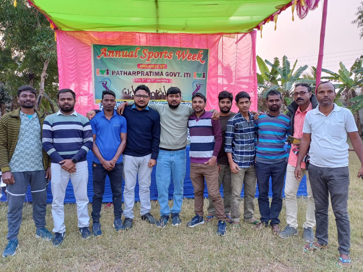 GPatharpratima's tweet photo. Annual Sports 2K24
Final Day (05-01-2024)
#ppgiti #ITI #electrician #fitter #plumber #welder #surveyor #sports #cricket #volleyball #shotput #100meterrun #Award #prize #scvt #ncvt #bhatatskills #nimilearning #nimionline #Patharpratima https://t.co/D1S6L2hI9D