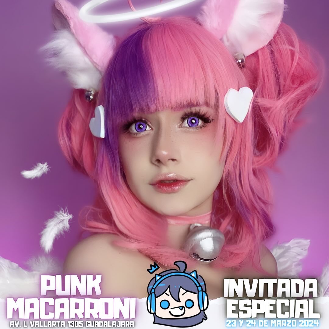 naekocon's tweet photo. @Punk Macarroni Nos estará acompañando como invitada
especial en #naekoforall 

Fecha: 23 y 24 de Marzo
Ubicación: Av L Vallarta 1305 
Jardín Americana, Guadalajara.
Boletos: https://t.co/kDyFkJj1iH

#naekocon #anine #manga #video #foto #Otaku #geek #friki #jalisco #Cosplay https://t.co/quTZ3SCZdA