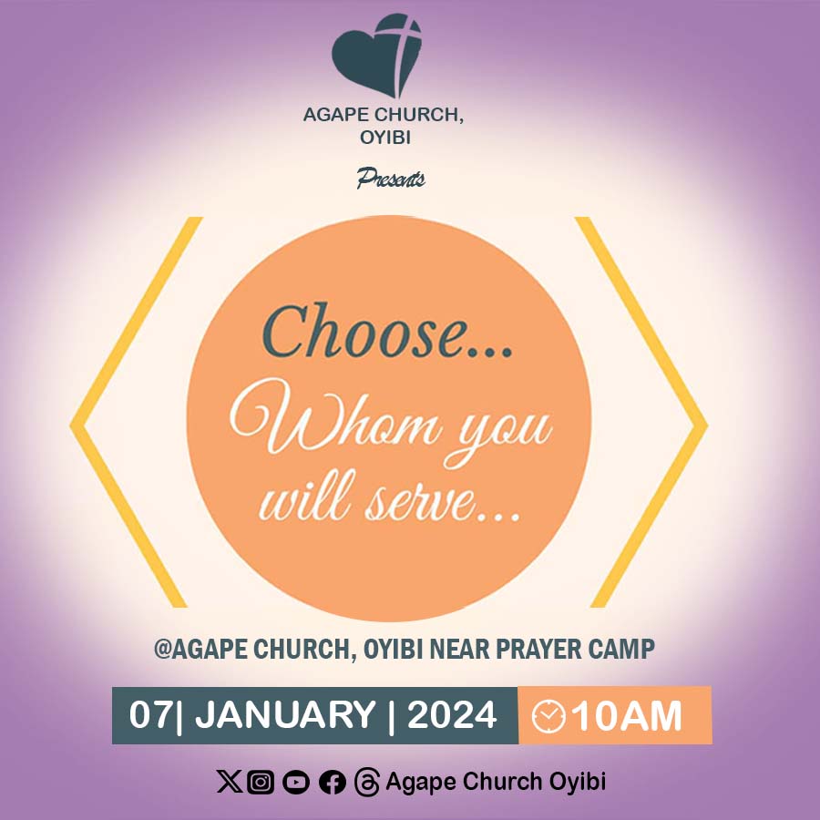 AgapeOyibi's tweet photo. Discover the beauty of new beginnings—whether it's a new year, a job, a home, or even your wardrobe. When it comes to our lives, the starting point is simple: it begins with what we truly value. Explore this journey with us in the sermon "Choose Whom You Will Serve"
#Flourish2024 https://t.co/9t0IdzpWGs