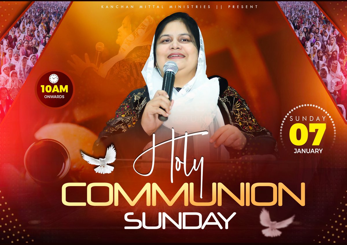 pastorkanchan's tweet photo. Kanchan Mittal Ministries welcome you to the #HolyCommunionSundayService being held in the #ChangeraChurch on 07 January 2024 at 10am. Let nothing interrupt you from receiving liberty.
#kanchanmittalministries #sundayprayer #holycommunion #communion #firstcommunion #Jesus https://t.co/7dx844wxQW