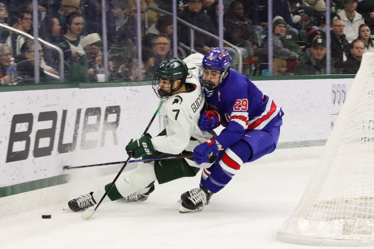 SSR_MSU's tweet photo. Michigan State Hockey won 5-2 in an exhibition match against the USNTDP. Austin Oravetz scored his first goal of the season. Luca Di Pasquo made 17 saves in 50 minutes of action, with senior Jon Mor closing out the remaining minutes of the game in his first career action for MSU. https://t.co/RjxBrY5M1W