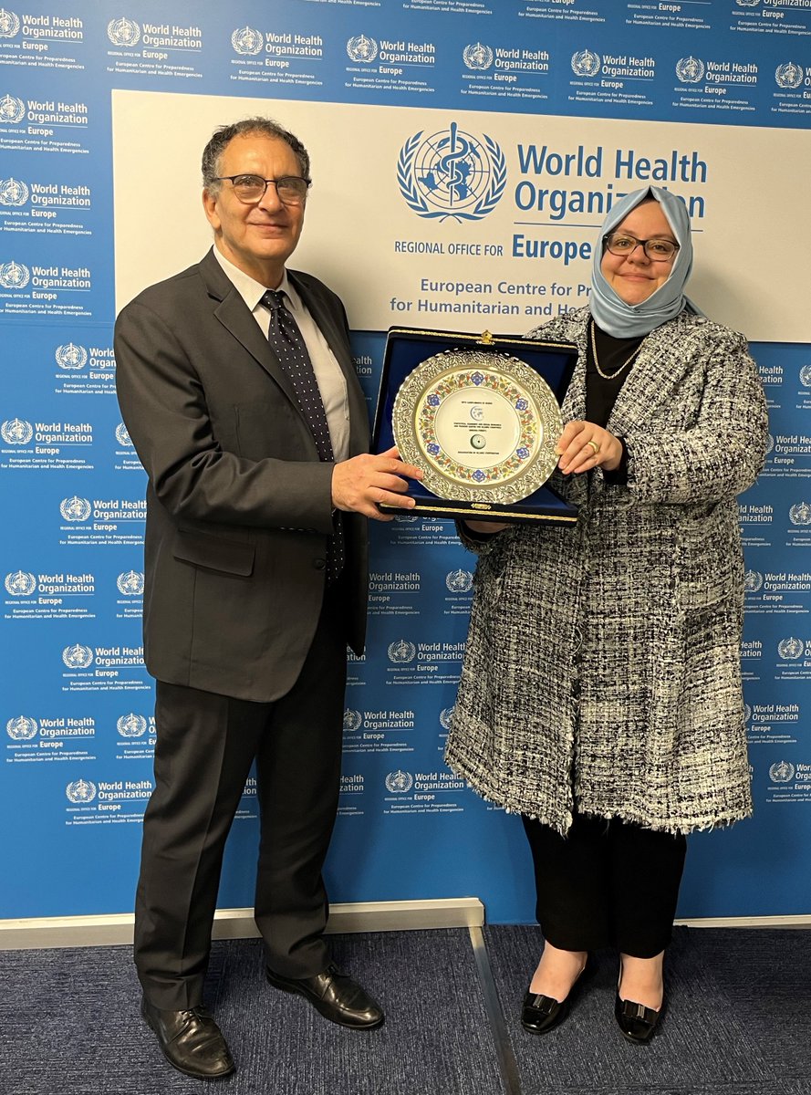Honored to welcome H.E. Zehra Zümrüt SELÇUK, DG of @SESRIC which fosters collaboration on statistics, economics, and social research among the 57 MS of @OIC_OCI. We identified health emergency preparedness training as a primary key area of collaboration with @WHO_Europe PHHE