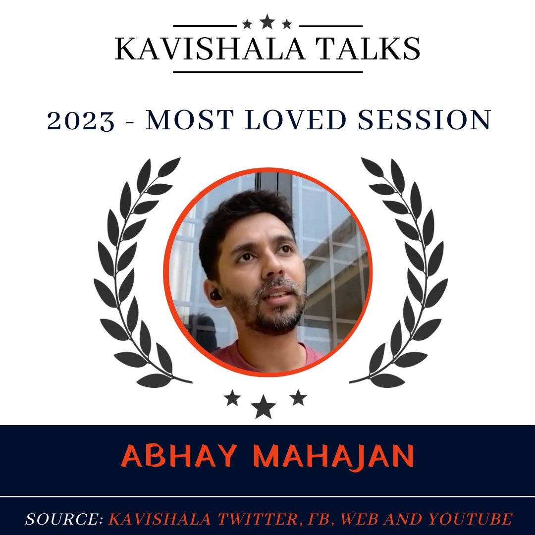 Most Loved ‘Kavishala Talks’ 2023 Session! @beabhaymahajan Great stories from the greatest storytellers: kavishala.in/talks @kavishala @iAnkurMishra
