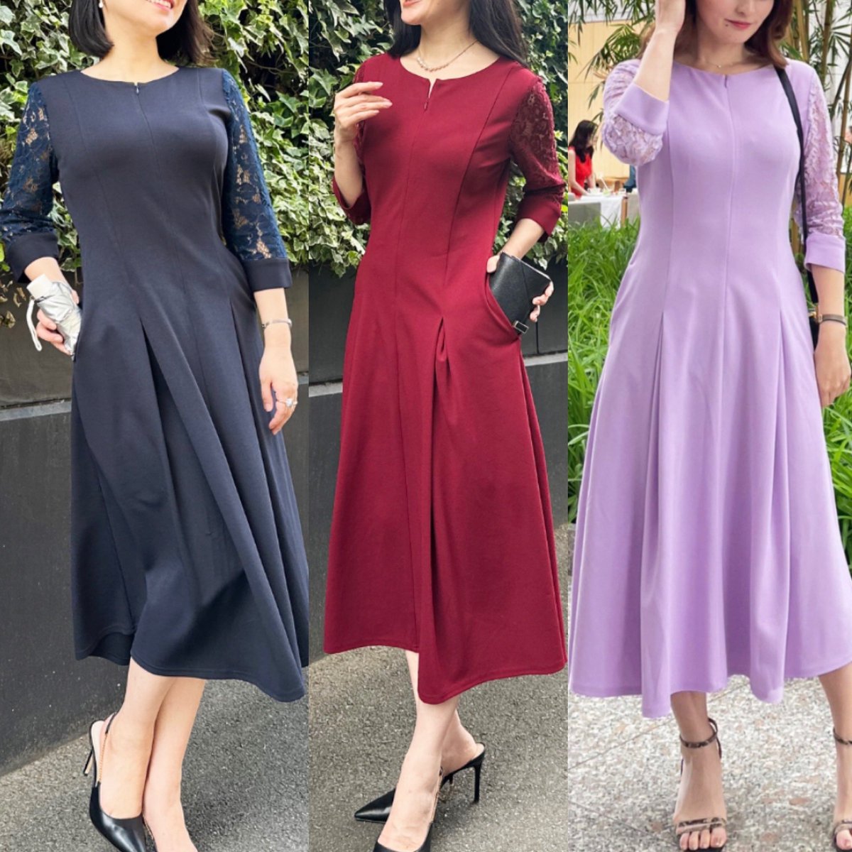 オールシーズン普段着にも使える結婚式のワンピならカンパニュラと