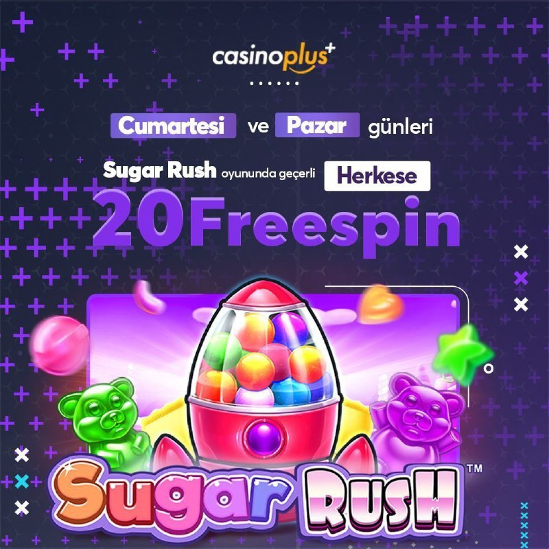 📣 #Casinoplus'da Sugar Rush Çılgınlığı !!

💯 Cumartesi Ve Pazar günlerine özel muhteşem bir freespin fırsatı sizi bekliyor !!

⭐️ Haftalık minimum 500₺ Yatırımlarınıza Özel 2₺ Değerinde Toplamda 20 Freespin

💻 Güncel Giriş: cutt.ly/8wFMu50Q