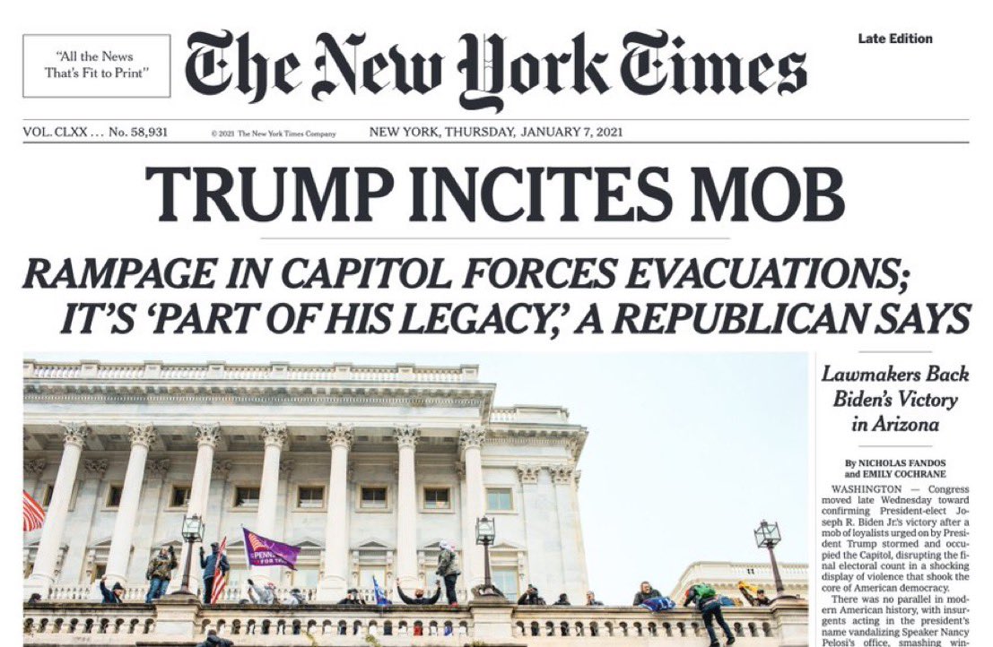 Everyone who cares about our democracy should remind their followers about what happened on this horrific day. Including @nytimes reporters!