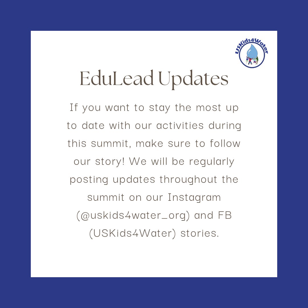 uskids4water's tweet photo. Connect with us throughout the EduLead Summit by following our story on Instagram (@/uskids4water_org) or at FB (USKids4Water)! 

#nonprofit #youth #summit #water #education #india https://t.co/dckUsfbmv3