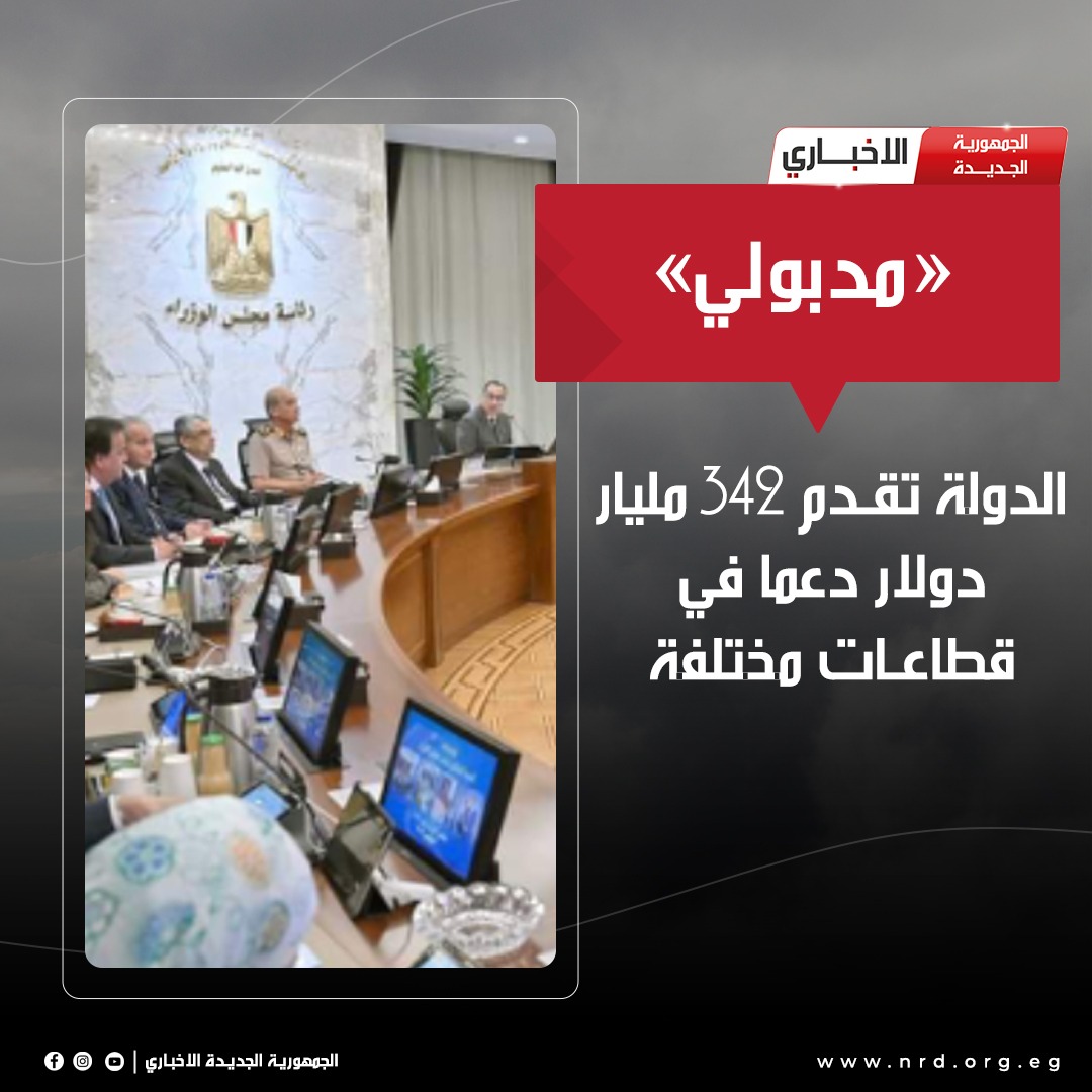 «مدبولي»: الدولة تقدم 342 مليار دولار دعما في قطاعات مختلفة

#الجمهورية_الجديدة_الاخباري 
#وثائق_وحقائق