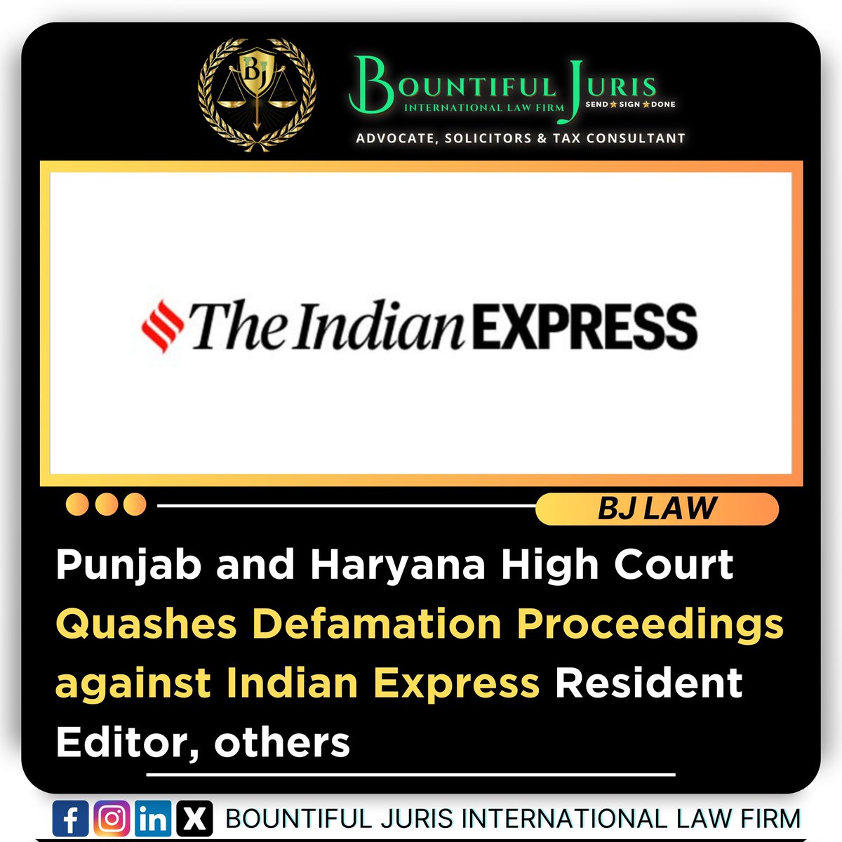 Bountiful_Juri's tweet image. Punjab and Haryana High Court Quashes Defamation Proceedings against Indian Express Resident Editor, others
.
Follow Us For More Updates
.
.
.
.
#punjab #haryana #quashes #defamatory #editors #proceeding #indianexpress #residence #bountifuljuris