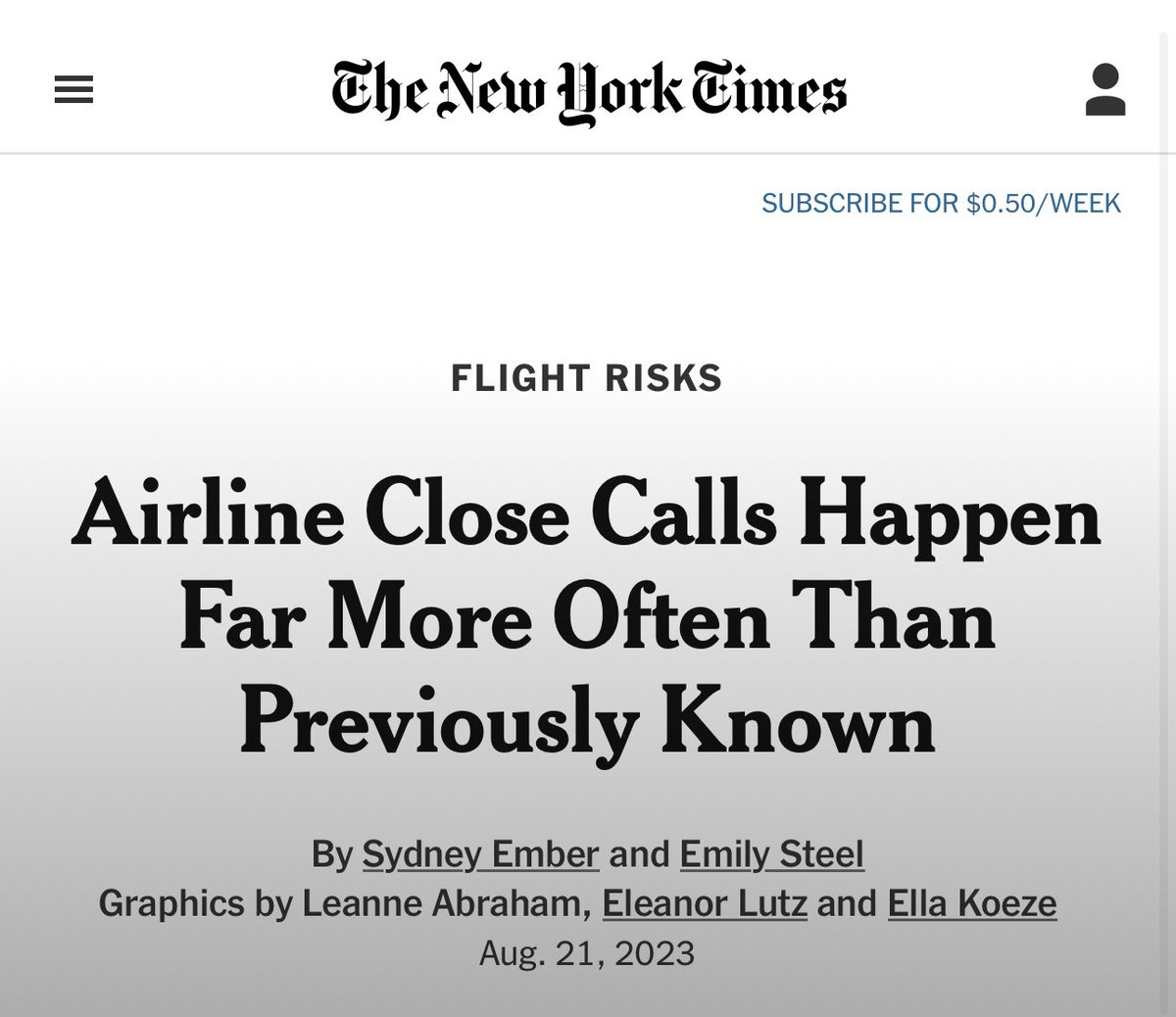 balajis's tweet image. FEAR OF FLYING

A door flew off a brand new plane recently in mid-air, due to cabin depressurization.[1] This is the kind of thing we didn’t previously see much in America.

So: are there more aviation incidents, is social media amplifying rare events, or is it all just our…