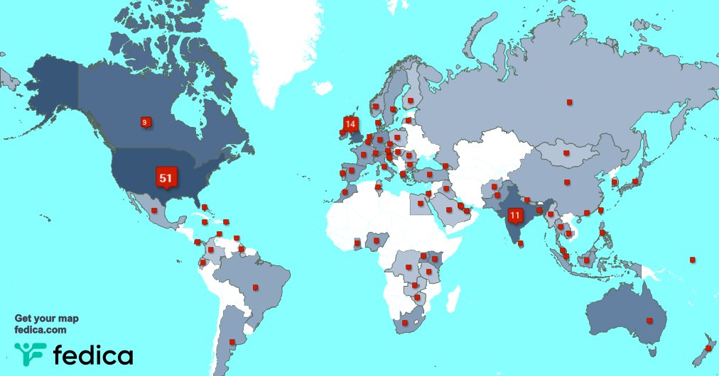I have 5 new followers from USA, and more last week. See fedica.com/!NK_Johel