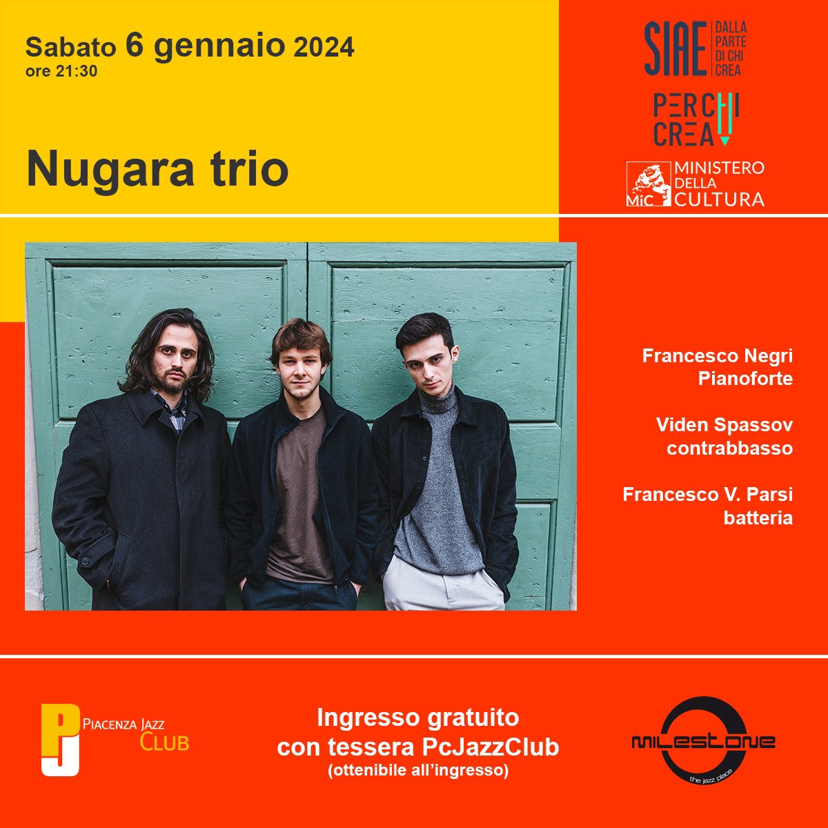 Stasera si riprende !!! Ore 21.30 ma ci trovate dalle 20.45…. Il trio vincitore del premio del pubblico nel concorso Bettinardi 2023! Quindi ?!? <a href="/Mingus2011B/">Angelo Bardini</a> <a href="/AngelicaDa/">Angelica Dadomo</a> <a href="/Liberta_it/">Libertà.it</a> <a href="/jazzconvention/">Jazz Convention</a> <a href="/musica_jazz/">Musica Jazz </a> #perchicrea #siae