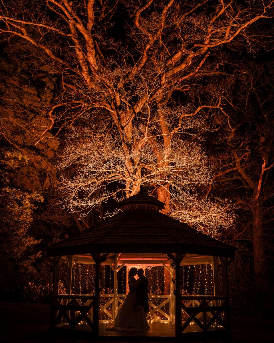 I had the pleasure to spend some time with the lovely Paula and Gordon for their elopement wedding at @armathwaitehallhotel just before Christmas. They really wanted some night time shots out in the gazebo, just love this one. ❤️