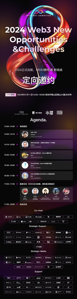 📢Join @dfinity in Shenzhen for a deep dive into the future of Web3!🚀Explore insights, real-world experiences, and networking opportunities with industry leaders. 📆2024.1.11 📍Shenzhen, China 🔗hdxu.cn/RXUPA 👏Let's navigate the waves of Web3 together!