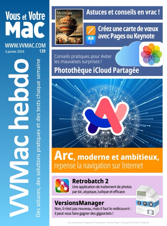 VVMAC_FR's tweet image. Bonjour ! Après deux petites semaines de pause pour les fêtes de fin d'année, puis l'an nouveau, VVMac hebdo est de nouveau prêt pour ses abonnés. Téléchargez votre numéro 139 !
Nous souhaitons à toutes et tous une très bonne et heureuse année 2024.