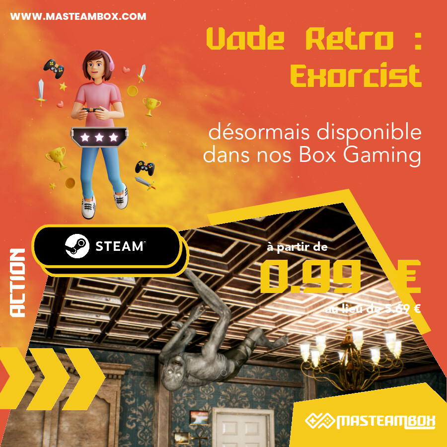 MaSteamBox's tweet photo. 🎮 - Le jeu 'Vade Retro : Exorcist' est disponible dans nos #SteamBox https://t.co/PqhdTQLPCs à partir de 0.99 € 📦.
 •••••
 🔥 Découvrir le jeu : https://t.co/y3ZhFYKMKc
 🛒 Commander : https://t.co/XoYq7yEATU
 •••••
 
 #MaSteamBox #jeu #geek… https://t.co/u21qZMHKen https://t.co/5Chs4fcNlw