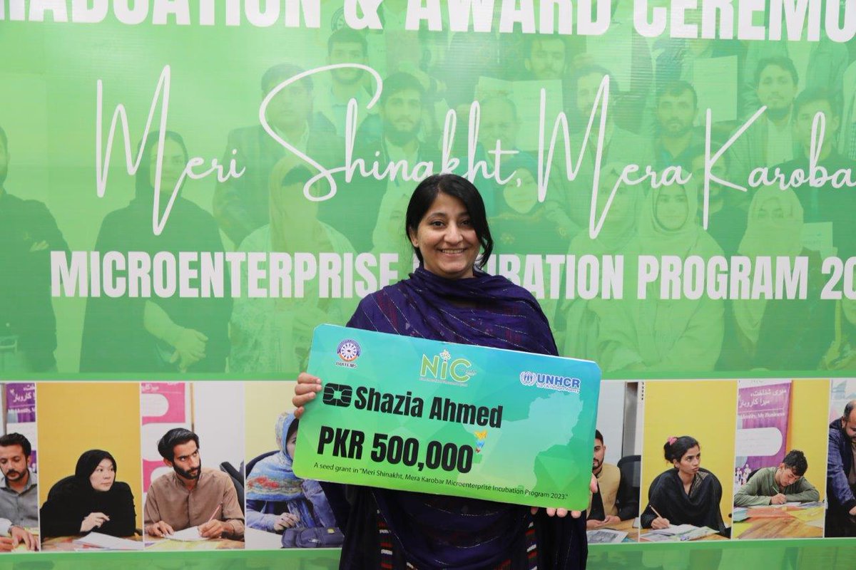 UNHCRPakistan's tweet photo. 🖼️ Photo printing business
🧵 Handmade craft shop
💁‍♀️ Woman-led business and more!

Through #MyIdentityMyBusiness initiative with @BUITEMS_edu, exciting business ideas💡from both Afghan @Refugees &amp; Pakistanis are coming to life soon! https://t.co/VTWAU215fv