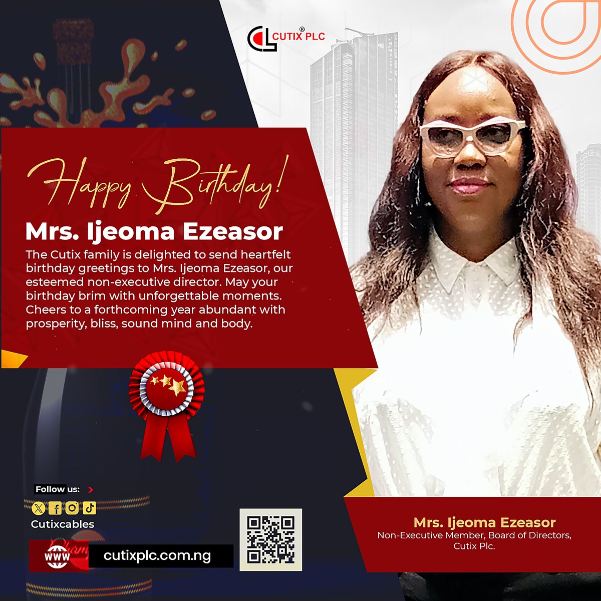 Cutixcables's tweet photo. The Cutix family wishes you a blissful birthday, ma.
Cheers to more years of success and delight! ๐
๐: https://t.co/Uv1TdRA0Ep
๐ง: info@cutixplc.com.ng
#CutixCables #HappyBirthday #NewYearNewConnections #CutixPlC
#QualityCables #BestCableinNig #cableManufacturing #electrical https://t.co/KUj7KbF3uL