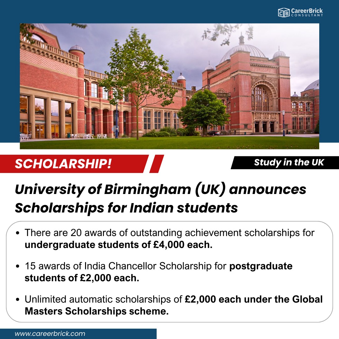 University of Birmingham Scholarship!
#scholarshipinuk #scholarshipupdate #scholarshipopportunities #birminghamuniversity #scholarshipabroad #studyinuk #ukscholarships #studyabroaduk #studyoverseas #studyoverseasconsultants #careerbrick #careerbrickconsultant